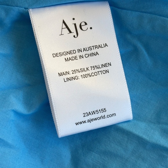 NWT Aje Sylvia Pintuck Midi Dress in Blue AUS Size 6, US 2 - Picture 4 of 14